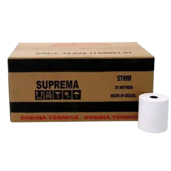 BOBINA TERMICA SUPREMA P/ MAQUINA DE CARTAO 57MMX15M